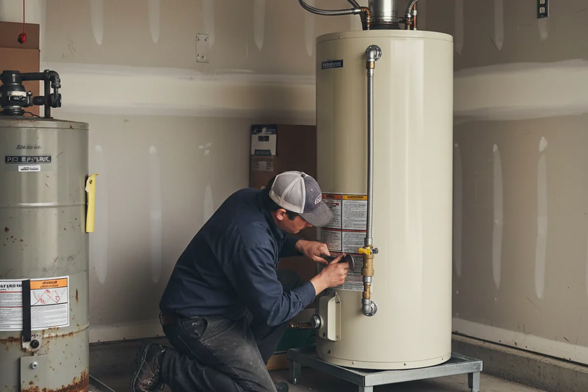 Water heater and shutoff valve replacement in Dema
