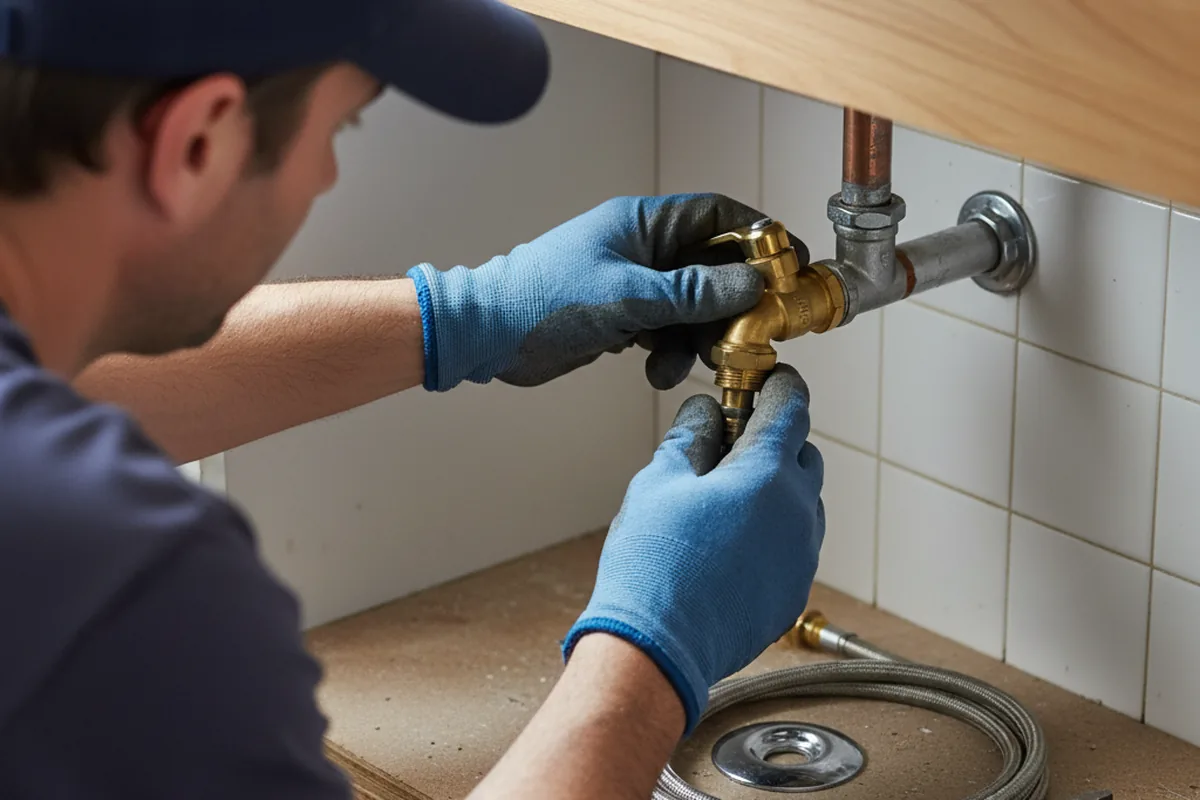 Shutoff valve and fitting work during Emergency Plumbing in Dema